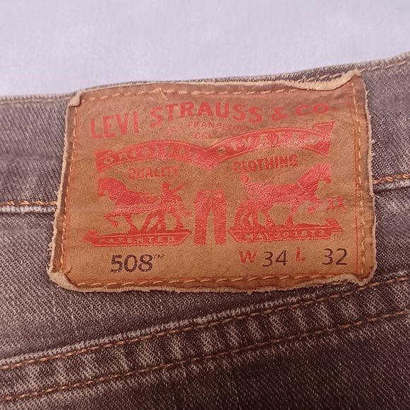 Men's Levis, 508, 34W x 32L, Regular Taper Fit, Gray - Picture 4 of 5